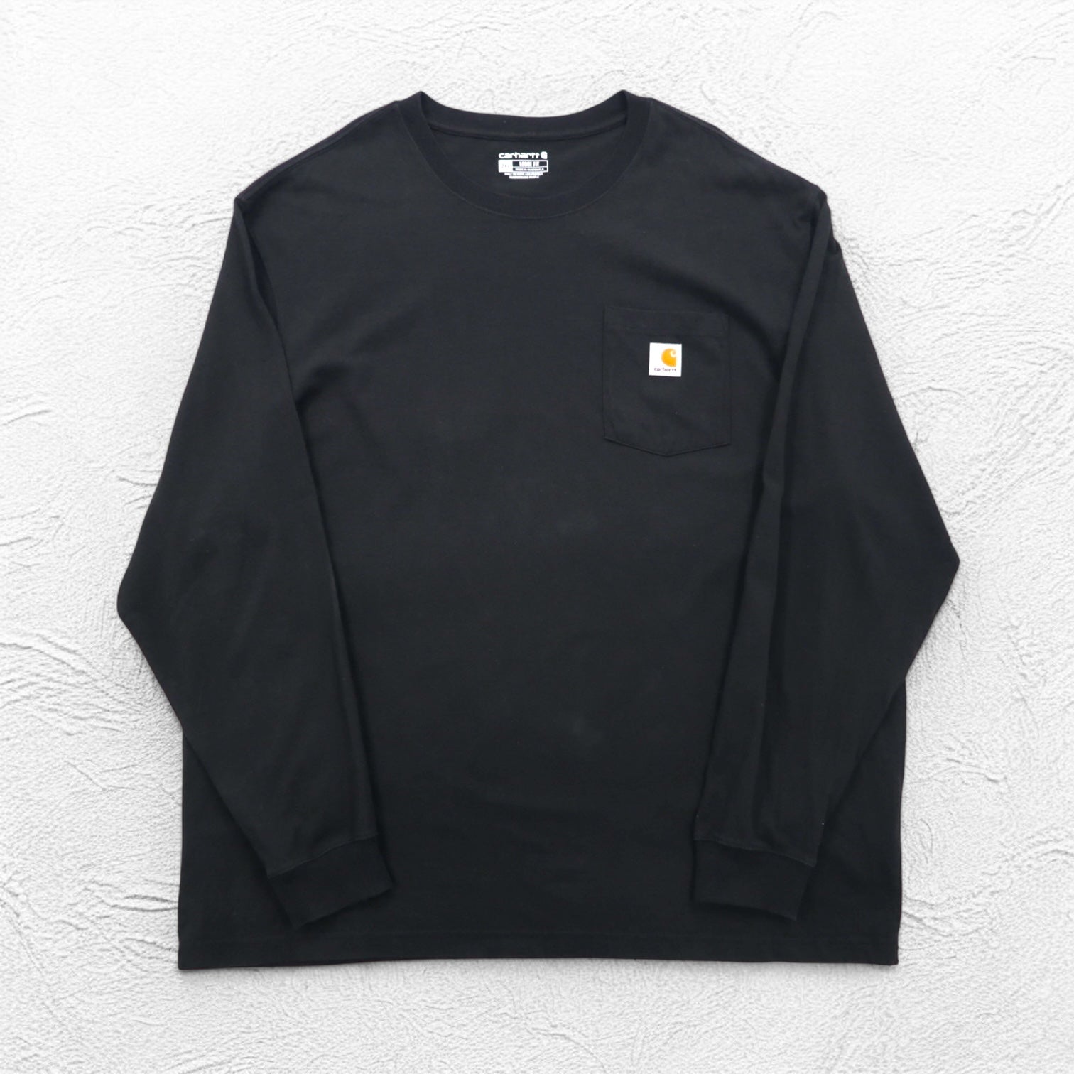 Carhartt Loose Fit Long Sleeve T-Shirt with Pockets, 2XL, LOOSE FIT, Black, K126, Made in Guatemala