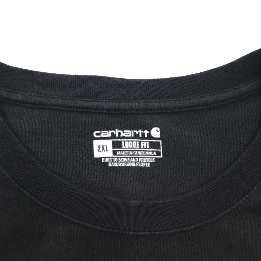 Carhartt Loose Fit Long Sleeve T-Shirt with Pockets, 2XL, LOOSE FIT, Black, K126, Made in Guatemala