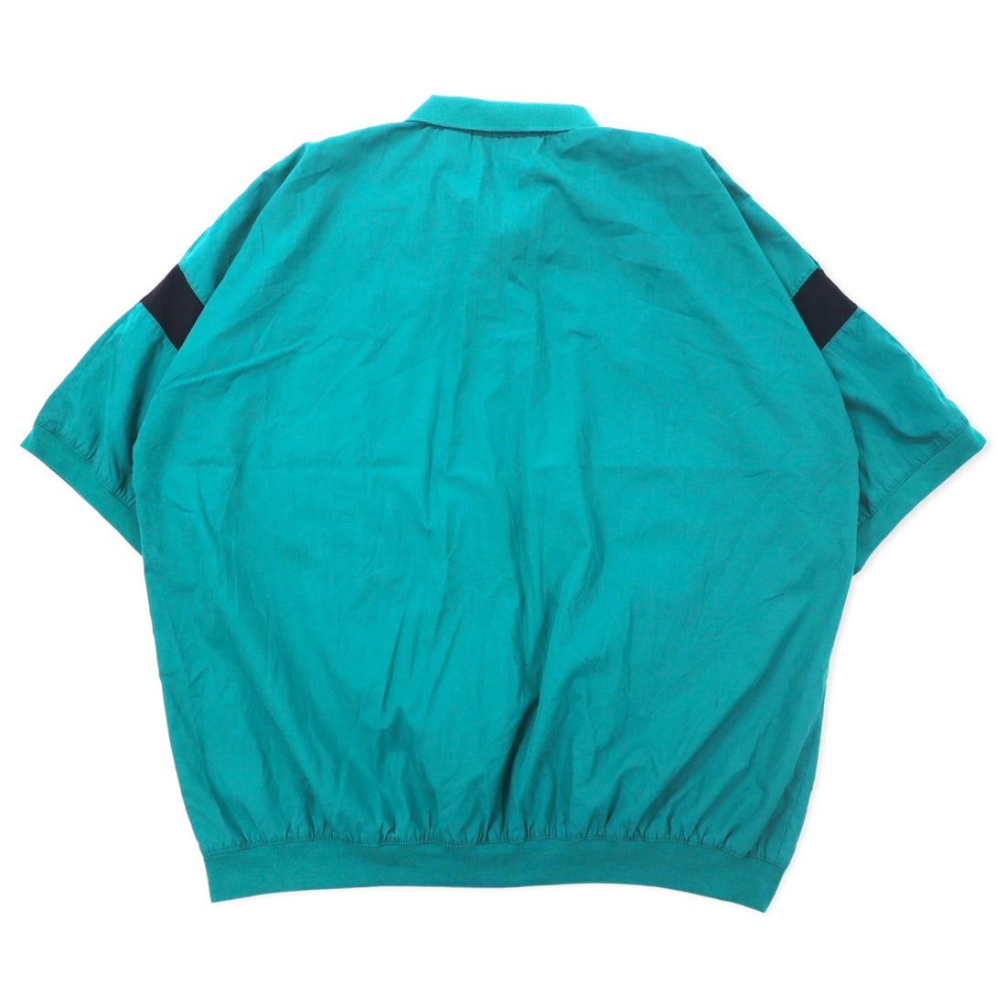 90s STREET SCENES Mixed Material Switching Design Polo Shirt 2XLT Green Cotton