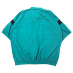 90s STREET SCENES Mixed Material Switching Design Polo Shirt 2XLT Green Cotton