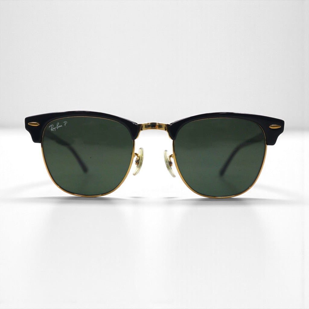Ray-Ban Polarized Clubmaster Sunglasses RB3016 901/58 51-21 145 3P Half-Rim