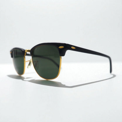 Ray-Ban Polarized Clubmaster Sunglasses RB3016 901/58 51-21 145 3P Half-Rim