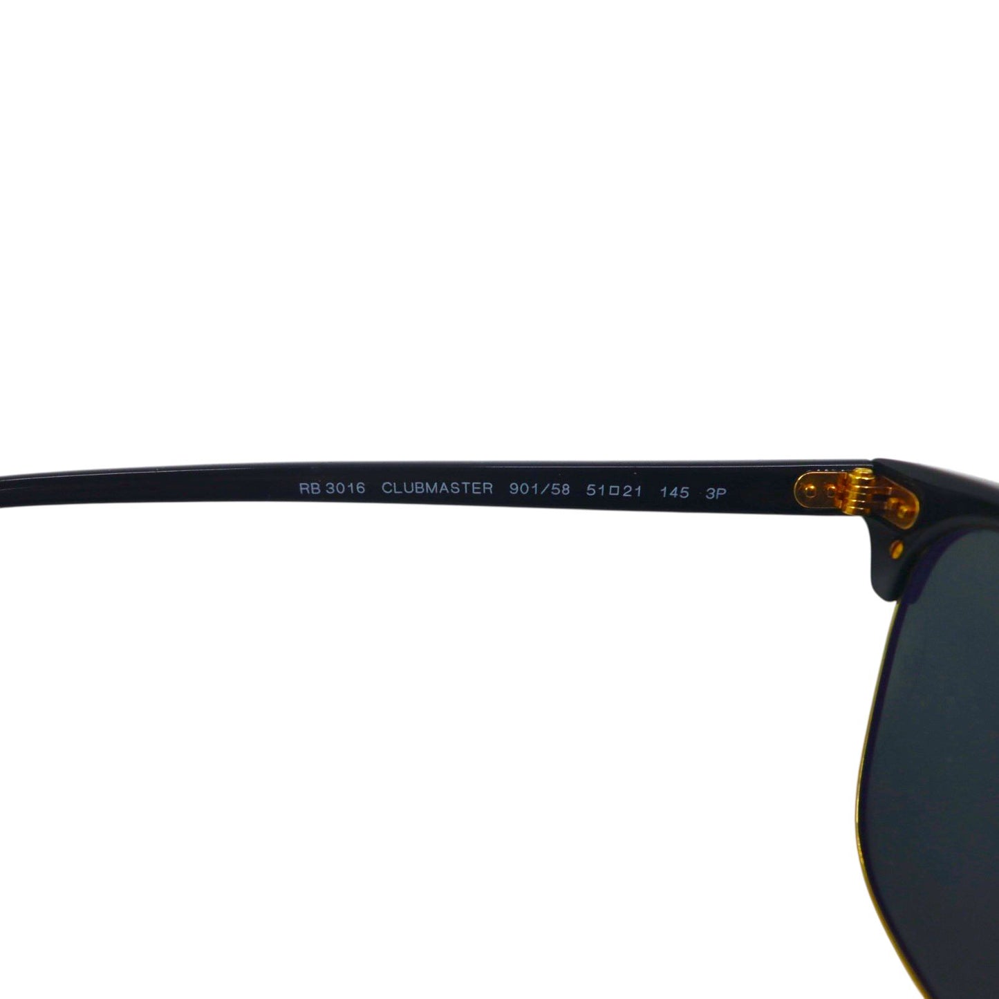 Ray-Ban Polarized Clubmaster Sunglasses RB3016 901/58 51-21 145 3P Half-Rim