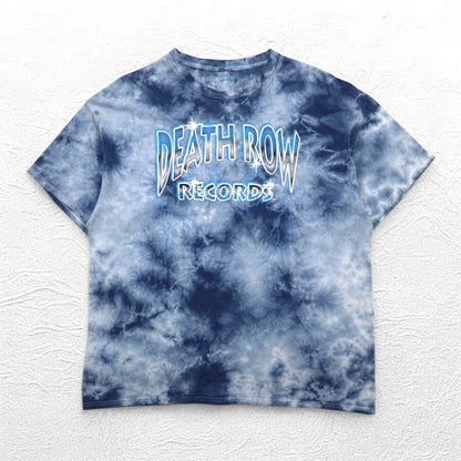 DEATH ROW RECORDS ヒップホップ レーベル タイダイ Tシャツ L ネイビー コットン