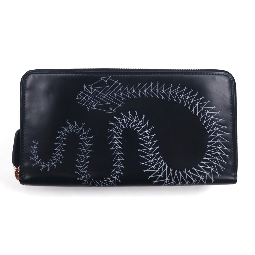 Berluti Round Zip Long Wallet Scott Campbell Tattoo Collaboration Calf Leather Black