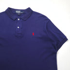 Polo by Ralph Lauren 90s USA Made Polo Shirt, Size L, Navy Cotton with Small Pony Embroidery