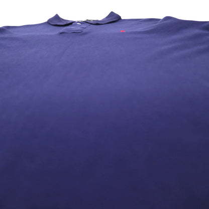 Polo by Ralph Lauren 90s USA Made Polo Shirt, Size L, Navy Cotton with Small Pony Embroidery