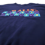 RALLY SPORT Logo Print Sweatshirt M Navy Cotton Double Sided Print