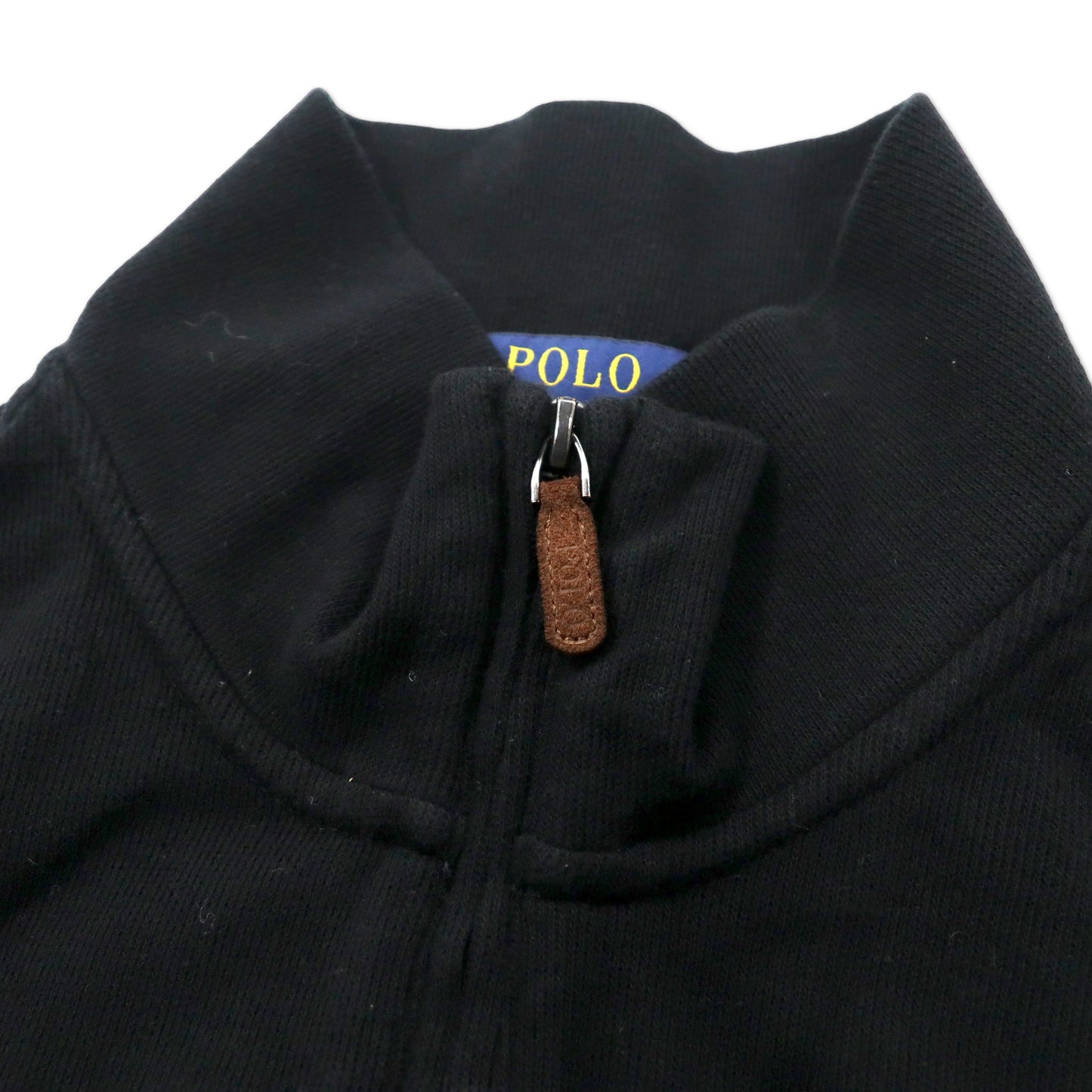 POLO RALPH LAUREN ハーフジップ スウェットシャツ XXL ブラック コットン ESTATE RIB スモールポニー刺繍