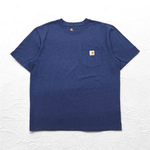 carhartt ポケット付き Tシャツ ポケT L ブルー ORIGINAL FIT グアテマラ製