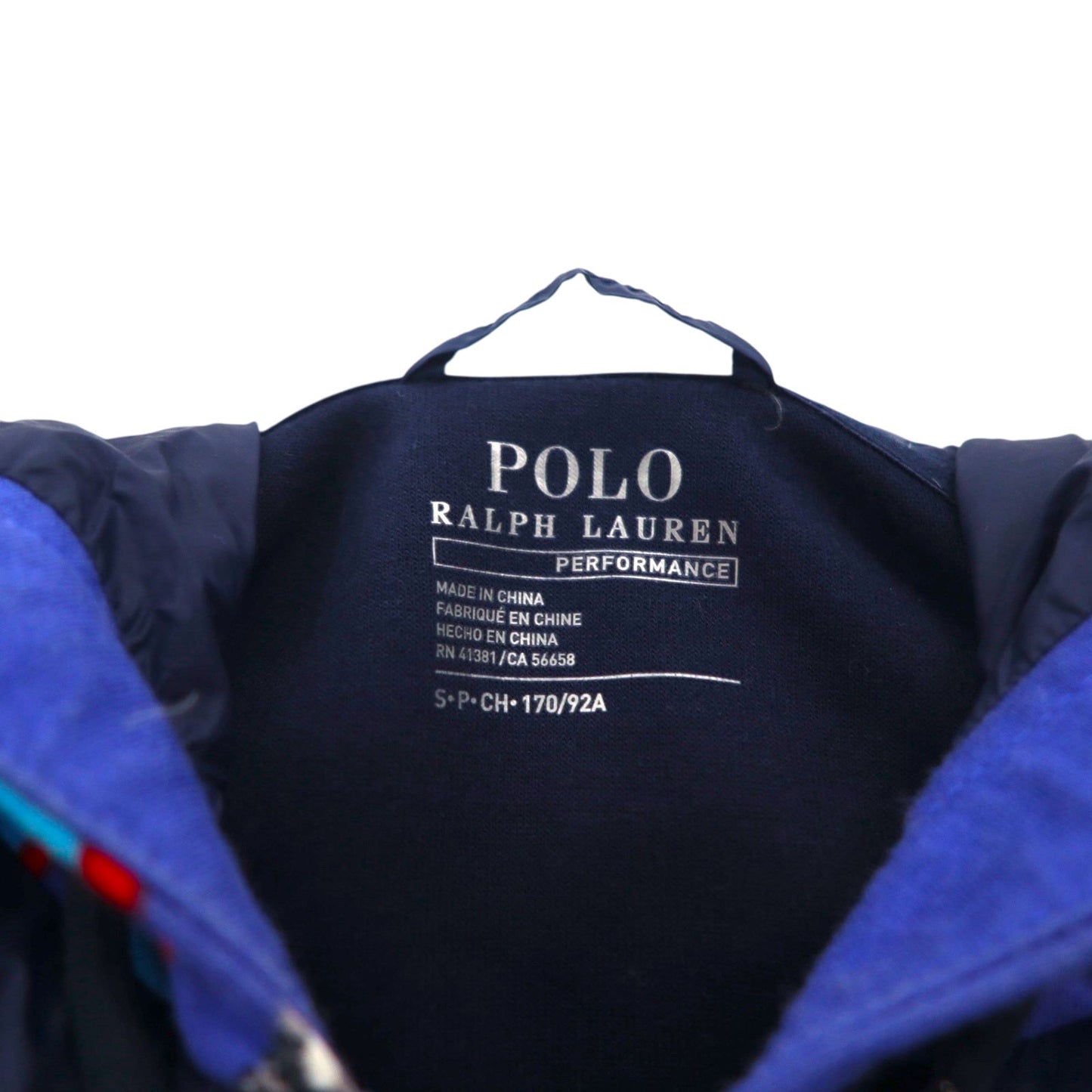 Polo Ralph Lauren ハイブリッド パフォーマンス ダウンジャケット パーカー M ネイビー PERFORMANCE キルティング 切替