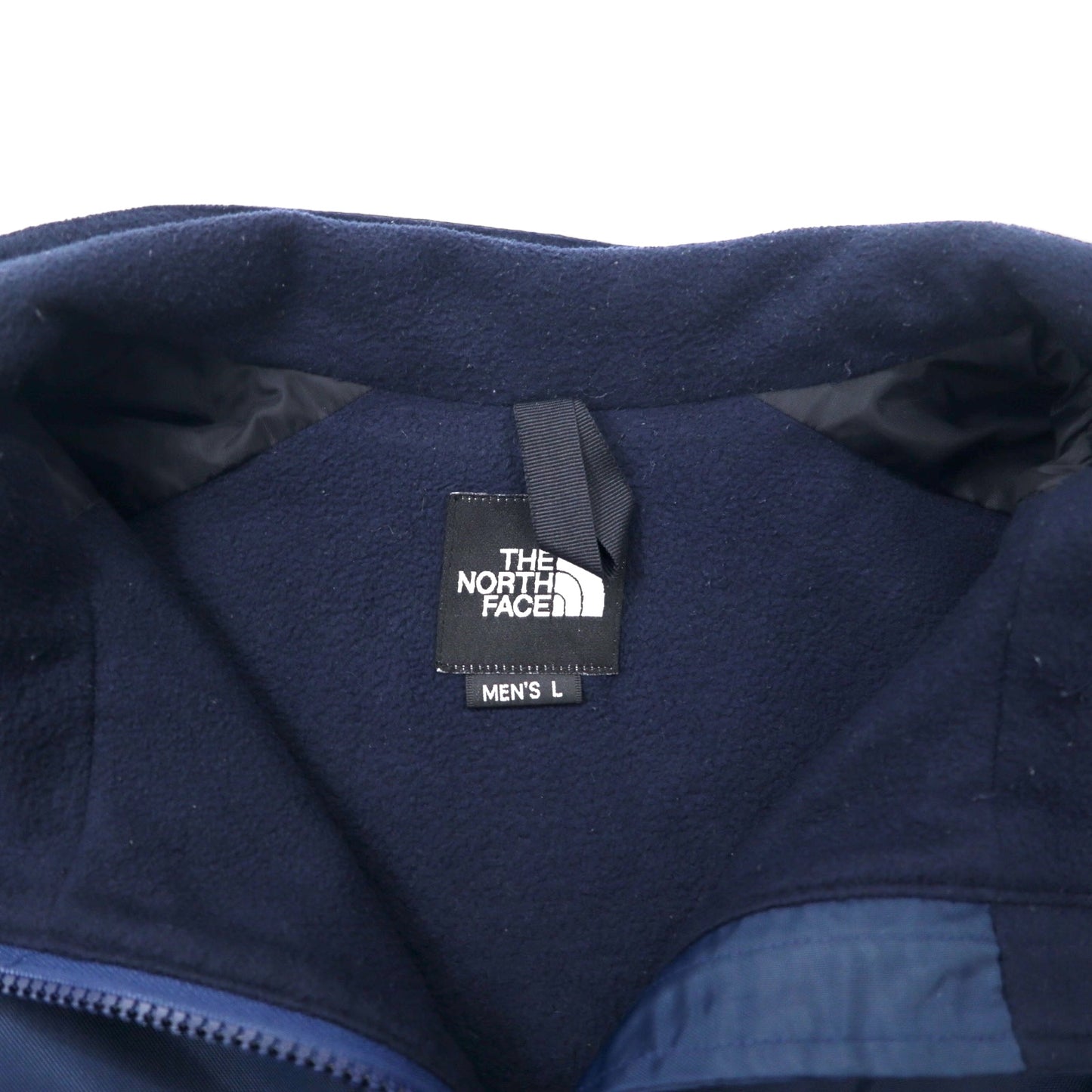 THE NORTH FACE FLEECE Lining Windbreaker L Navy Logo Embroidery