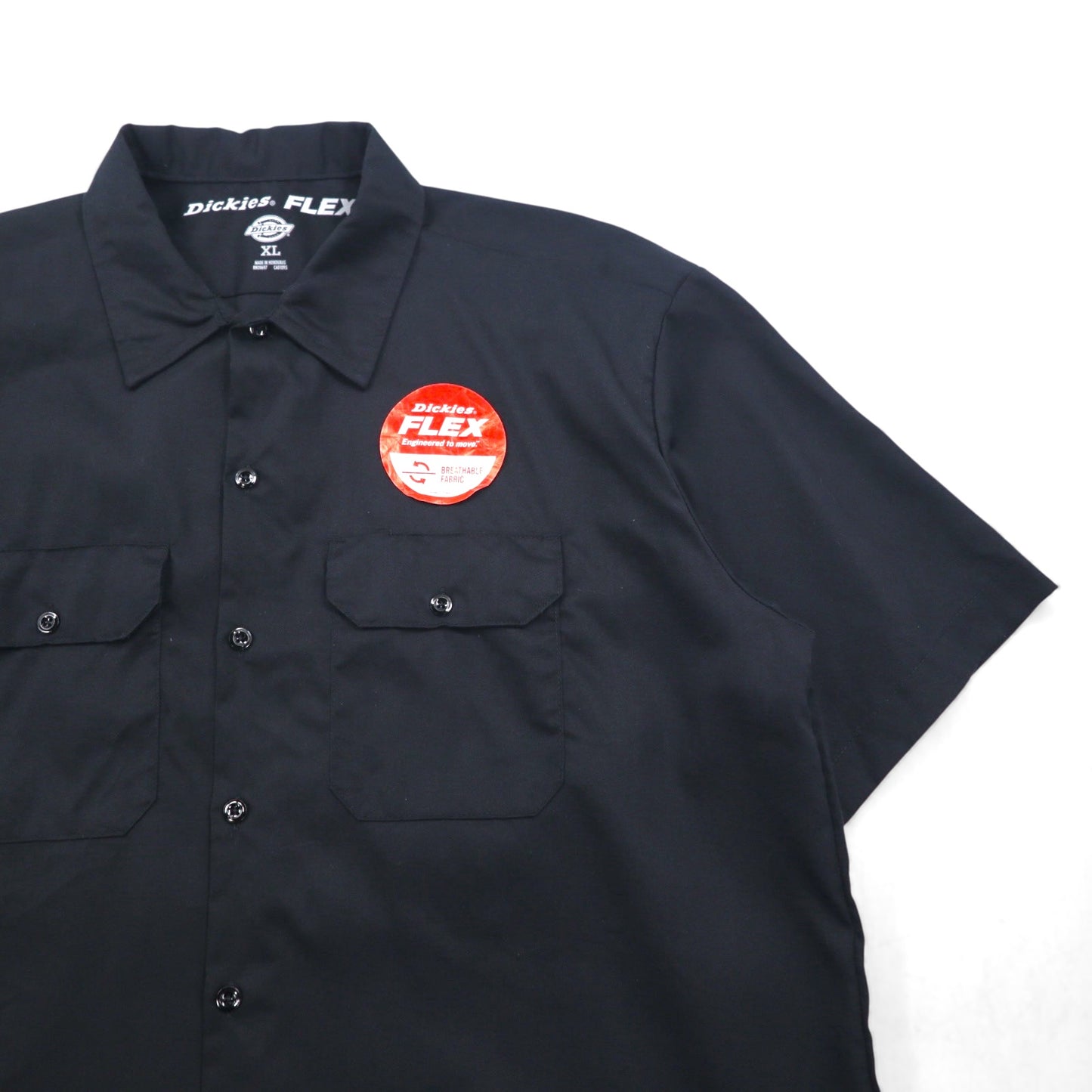 Dickies FLEX 半袖 ワークシャツ XL ブラック ポリエステル コットン WS675 未使用品