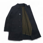 TOMORROWLAND Balmacaan Coat S Black Cotton Removable Liner Cashmere Silk Blend