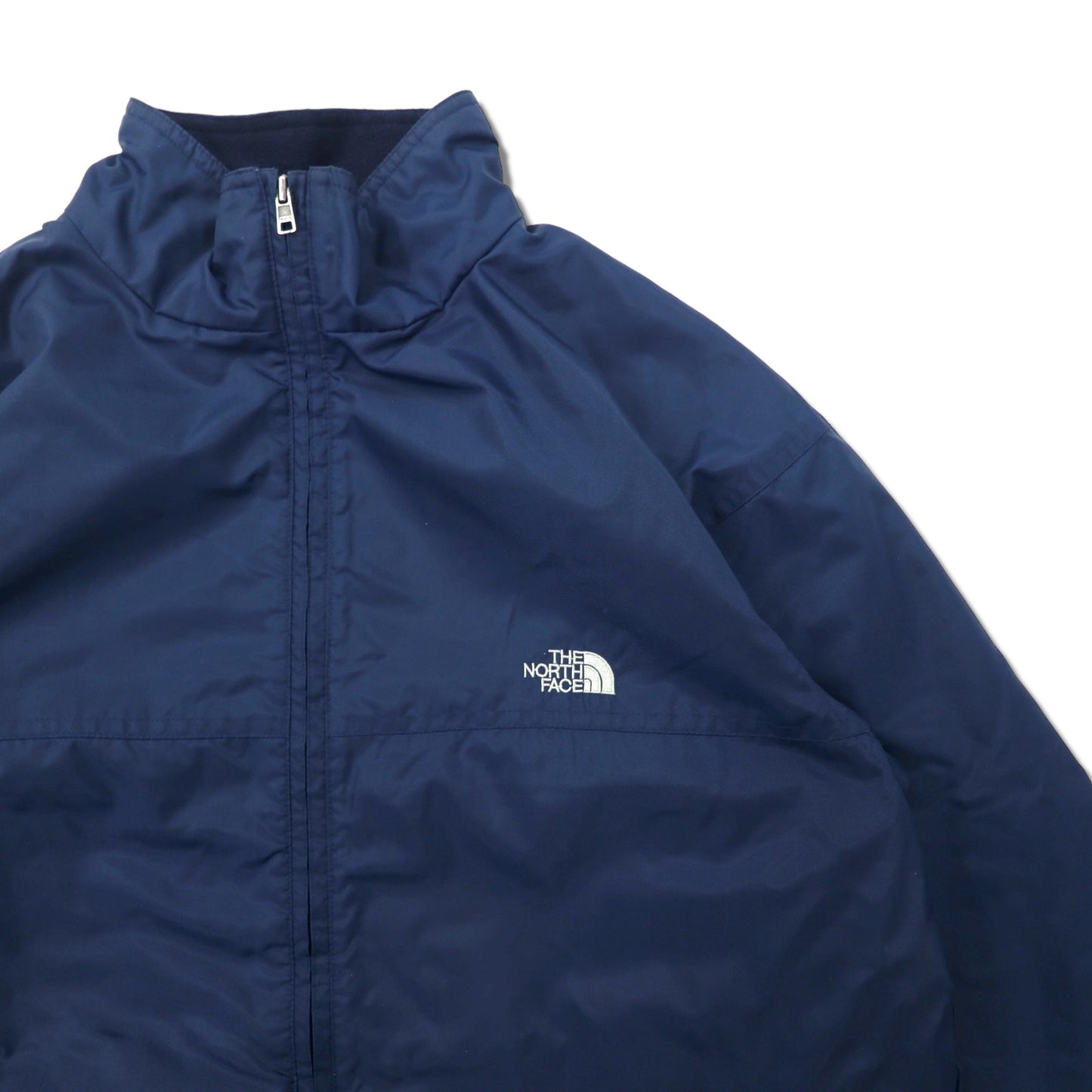 THE NORTH FACE FLEECE Lining Windbreaker L Navy Logo Embroidery