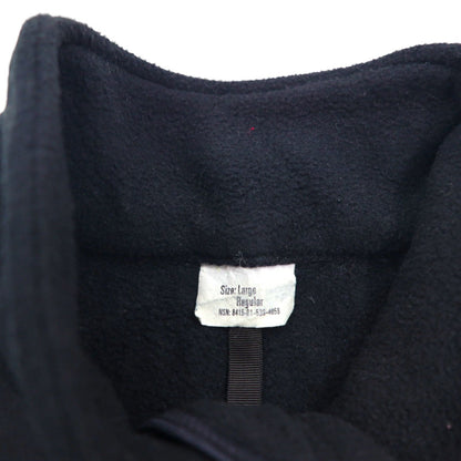US NAVY 米軍 ポーラテック POLARTEC フリース ライナー ジャケット L ブラック ドローコード 8415-01-539-4058
