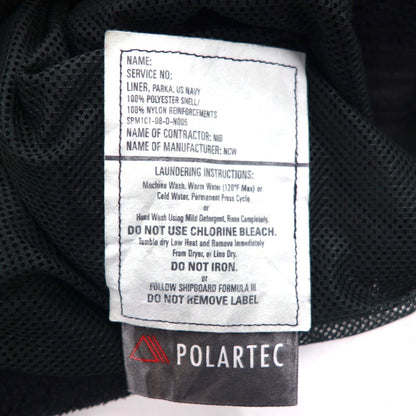 US NAVY 米軍 ポーラテック POLARTEC フリース ライナー ジャケット L ブラック ドローコード 8415-01-539-4058