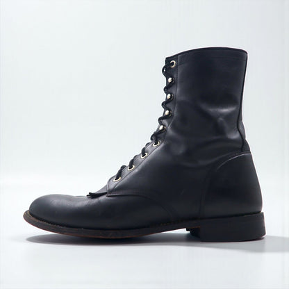 Justin レースアップブーツ 27.5cm ブラック キルト レザー STYLE 506 73170 V1511