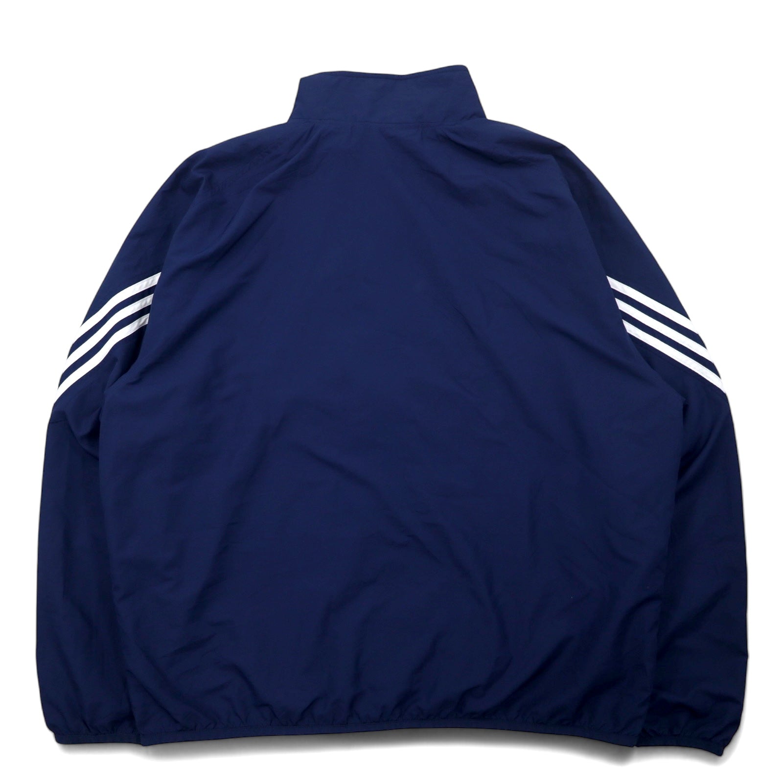 adidas ナイロンジャケット ジャージ 4XO ネイビー 3ストライプ 刺繍 メッシュライナー