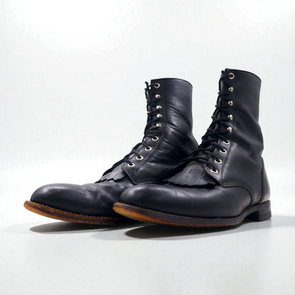 Justin レースアップブーツ 27.5cm ブラック キルト レザー STYLE 506 73170 V1511