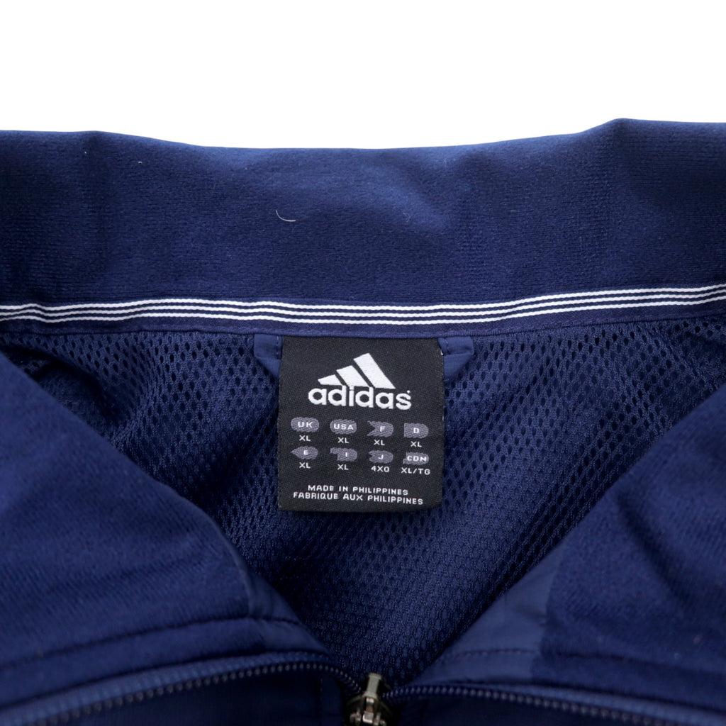 adidas ナイロンジャケット ジャージ 4XO ネイビー 3ストライプ 刺繍 メッシュライナー