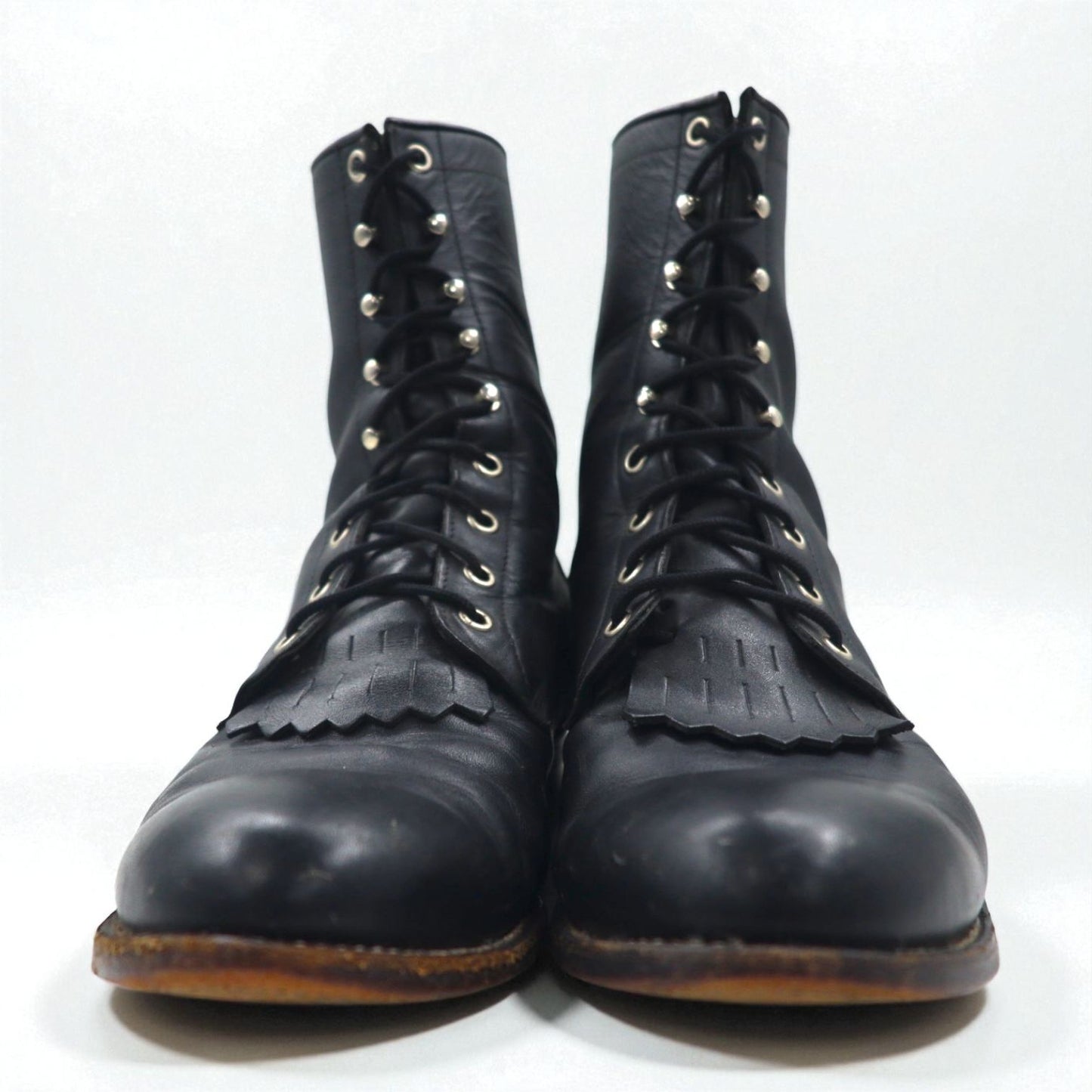 Justin レースアップブーツ 27.5cm ブラック キルト レザー STYLE 506 73170 V1511