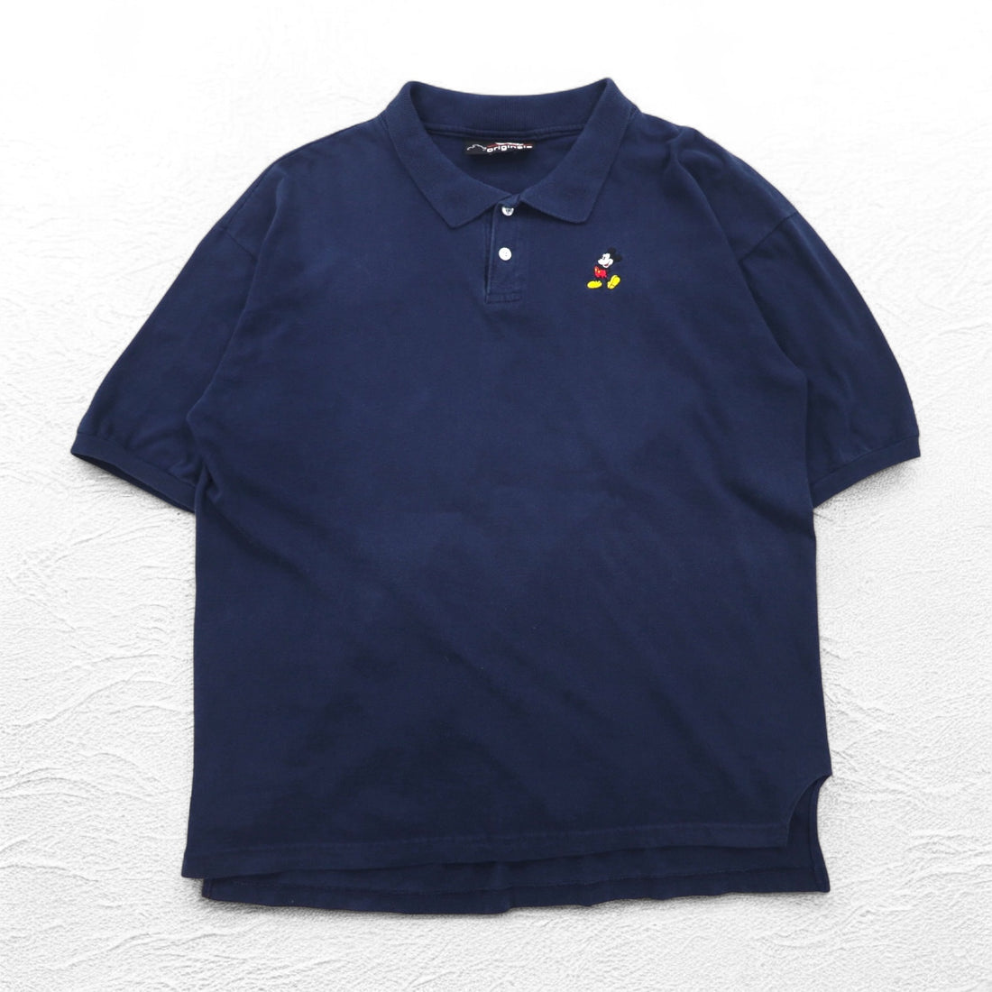 Disney originals 90s USA made Mickey Mouse embroidered polo shirt XL navy cotton