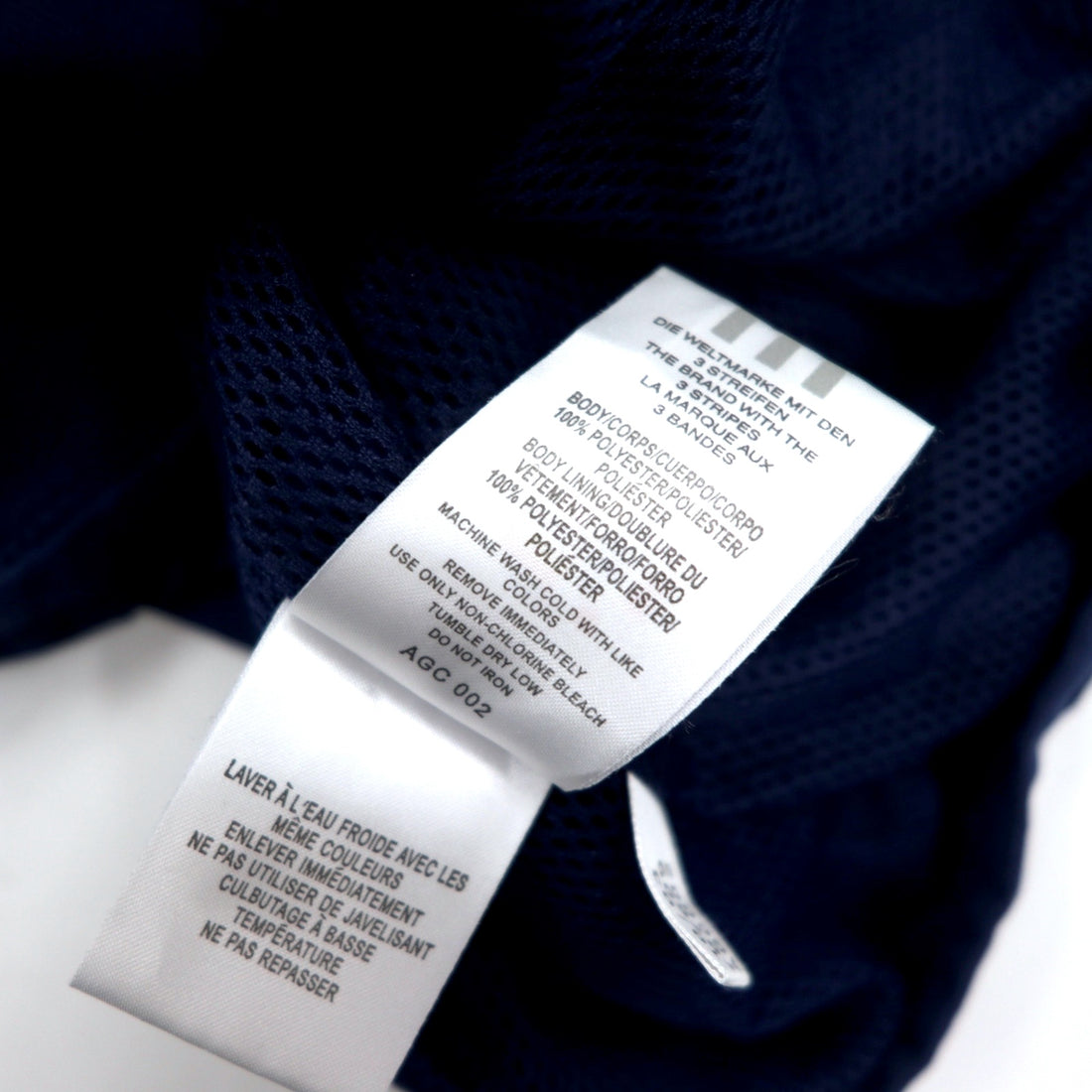 adidas nylon jacket jersey 4XO navy 3 stripes embroidered mesh liner