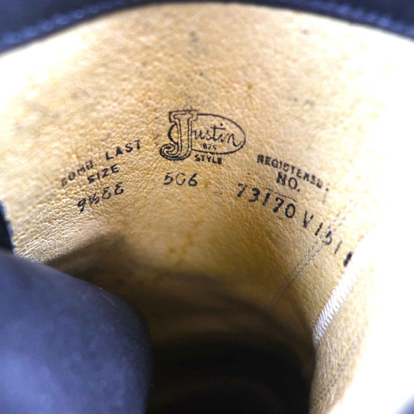 Justin レースアップブーツ 27.5cm ブラック キルト レザー STYLE 506 73170 V1511