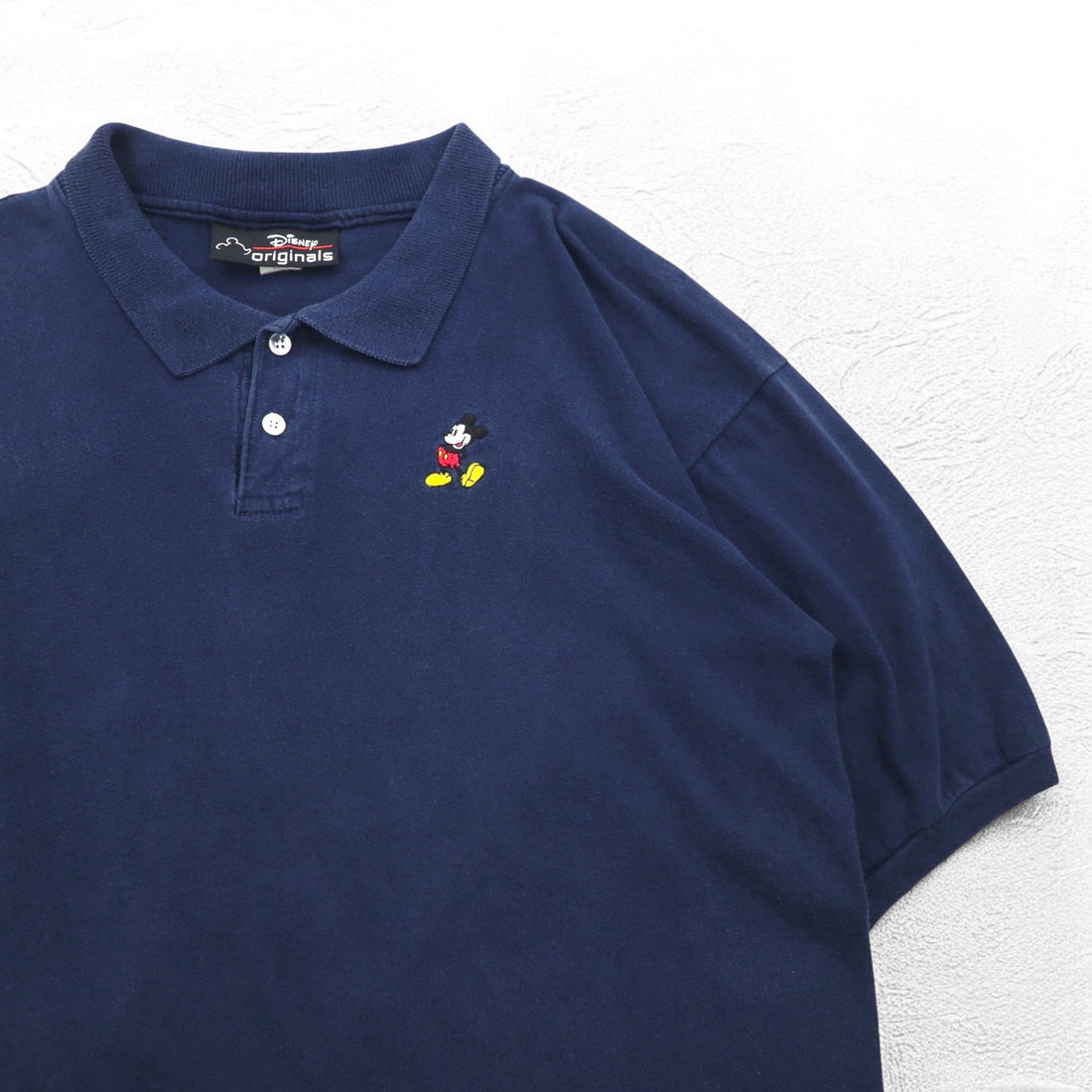 Disney originals 90s USA made Mickey Mouse embroidered polo shirt XL navy cotton