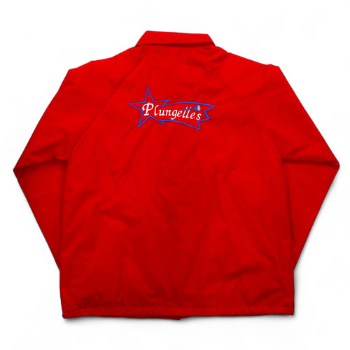 AUGUSTA SPORTSWEAR コーチジャケット M レッド ナイロン ドローコード バック刺繍