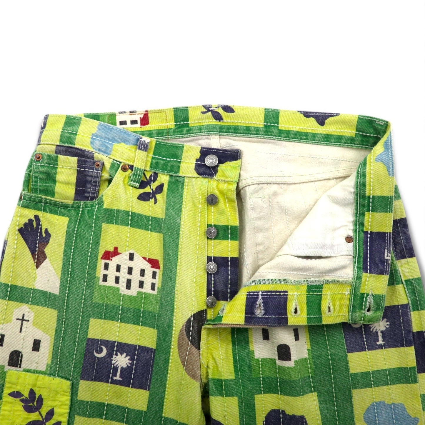 Denim Tears × Levi's 501(R) DT デニムパンツ Quilted ジーンズ L Gullah Green PC9-A1592-0005