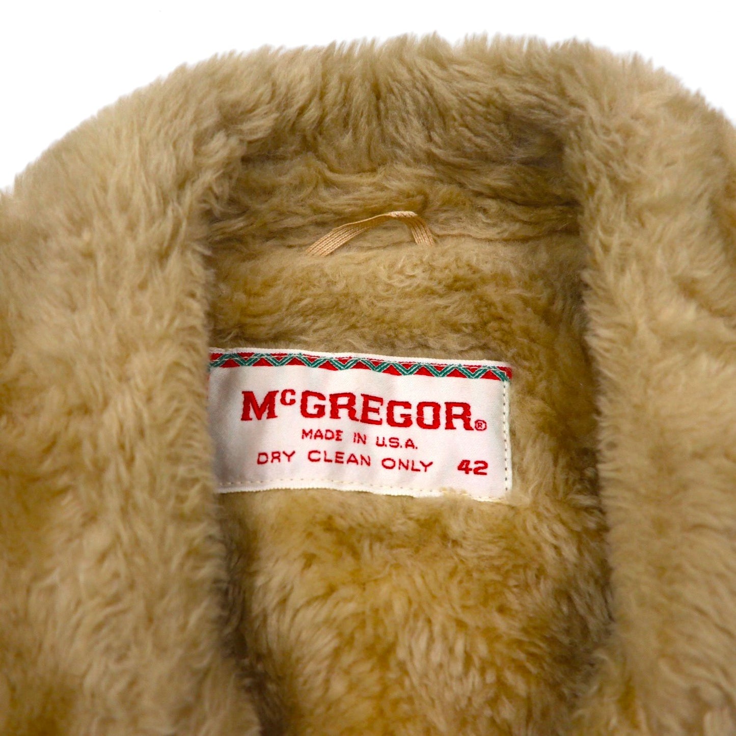 McGREGOR 1970s USA-Made Sherpa Lunch Coat/Boa Jacket, Size XL, with Covered Buttons and Wide Ribbed Corduroy
