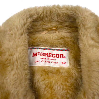 McGREGOR 1970s USA-Made Sherpa Lunch Coat/Boa Jacket, Size XL, with Covered Buttons and Wide Ribbed Corduroy