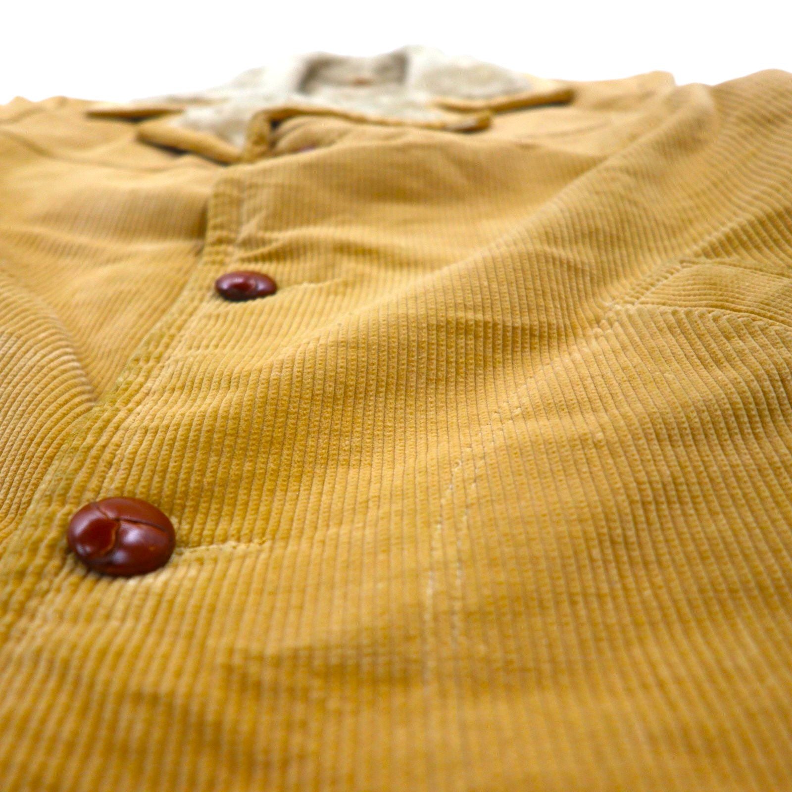 McGREGOR 1970s USA-Made Sherpa Lunch Coat/Boa Jacket, Size XL, with Covered Buttons and Wide Ribbed Corduroy