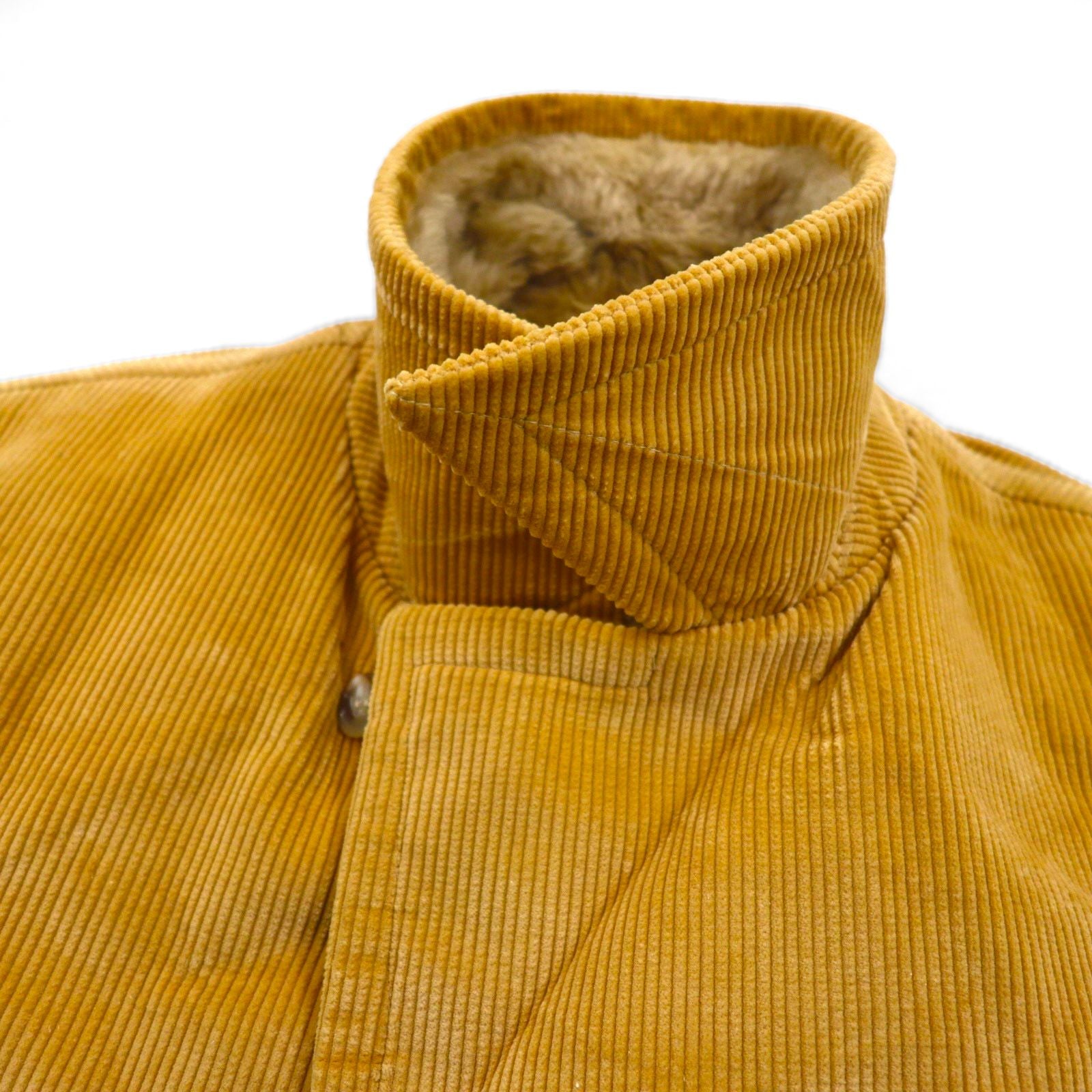 McGREGOR 1970s USA-Made Sherpa Lunch Coat/Boa Jacket, Size XL, with Covered Buttons and Wide Ribbed Corduroy