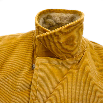 McGREGOR 1970s USA-Made Sherpa Lunch Coat/Boa Jacket, Size XL, with Covered Buttons and Wide Ribbed Corduroy