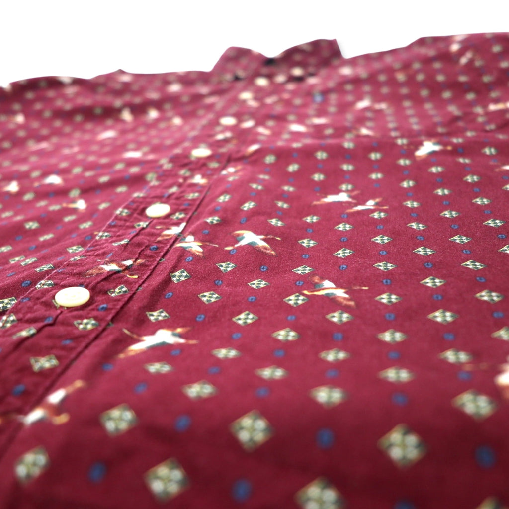 CHAPS RALPH LAUREN 90s All-over Print Button-Down Shirt L Bordeaux Cotton Camo