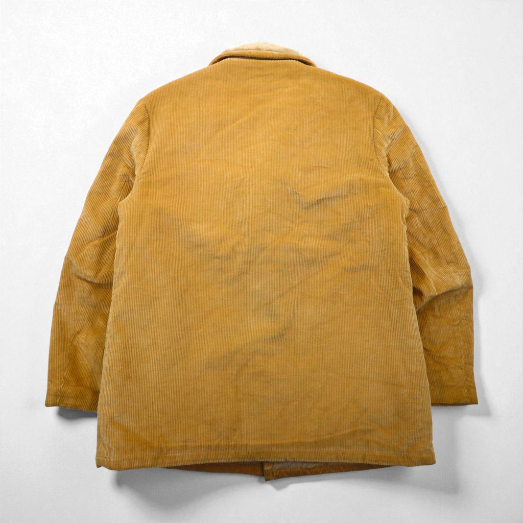 McGREGOR 1970s USA-Made Sherpa Lunch Coat/Boa Jacket, Size XL, with Covered Buttons and Wide Ribbed Corduroy