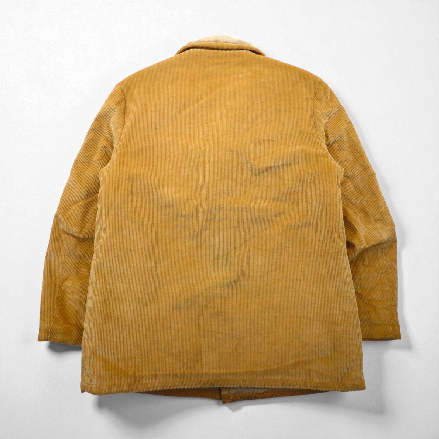 McGREGOR 1970s USA-Made Sherpa Lunch Coat/Boa Jacket, Size XL, with Covered Buttons and Wide Ribbed Corduroy