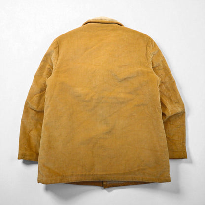 McGREGOR 1970s USA-Made Sherpa Lunch Coat/Boa Jacket, Size XL, with Covered Buttons and Wide Ribbed Corduroy