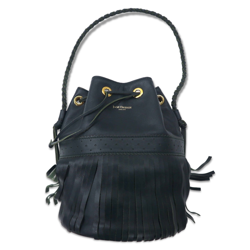 日本然リトテ-古着オンライン-J&M DAVIDSON フリンジ カーニバル ショルダーバッグ 巾着 グリーン レザー CARNIVAL-J&M DAVIDSON Fringe Carnival Shoulder Bag Drawstring Green Leather CARNIVAL