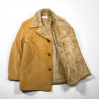 McGREGOR 1970s USA-Made Sherpa Lunch Coat/Boa Jacket, Size XL, with Covered Buttons and Wide Ribbed Corduroy