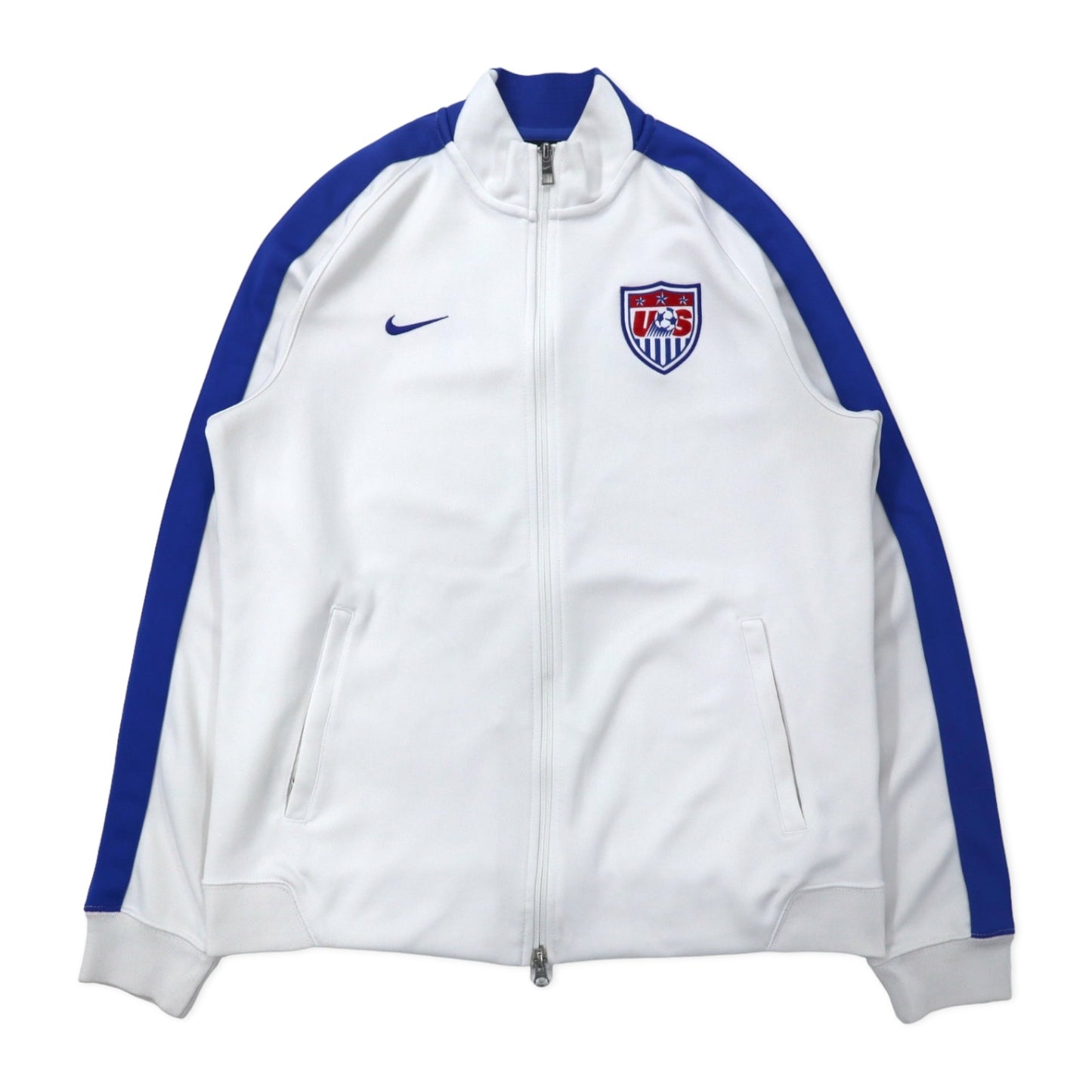 NIKE トラックジャケット ジャージ L ホワイト ポリエステル サイドライン ダブルジップ USAモデル N98 USA USMNT Authentic Mens Soccer Track Jacket 589862-100