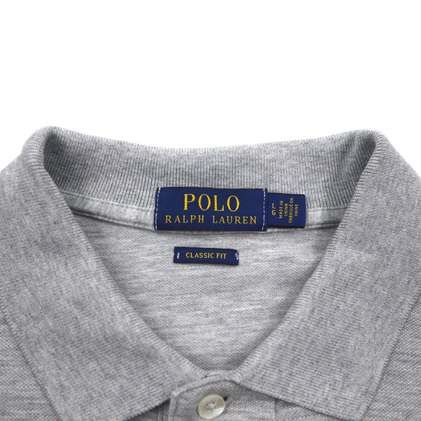 POLO RALPH LAUREN クラシックフィット ポロシャツ L グレー コットン 鹿の子 スモールポニー刺繍