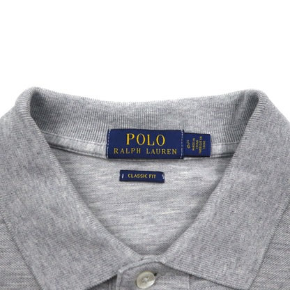 POLO RALPH LAUREN クラシックフィット ポロシャツ L グレー コットン 鹿の子 スモールポニー刺繍
