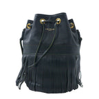 J&M DAVIDSON フリンジ カーニバル ショルダーバッグ 巾着 グリーン レザー CARNIVAL