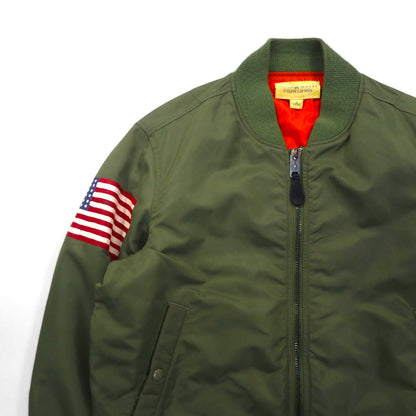 DENIM & SUPPLY RALPH LAUREN ナイロン MA-1 フライトジャケット M カーキ 星条旗 TALONジップ