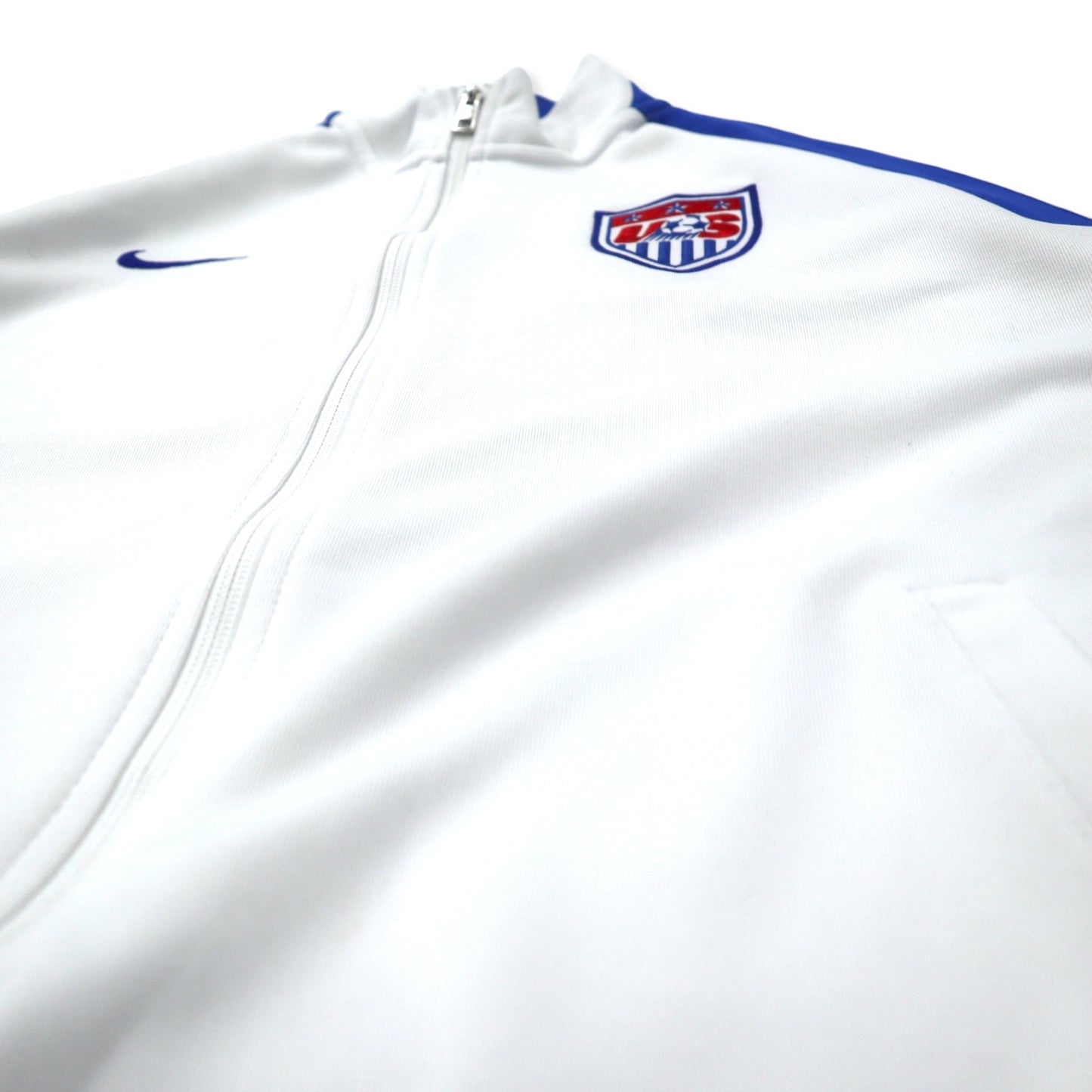 NIKE トラックジャケット ジャージ L ホワイト ポリエステル サイドライン ダブルジップ USAモデル N98 USA USMNT Authentic Mens Soccer Track Jacket 589862-100