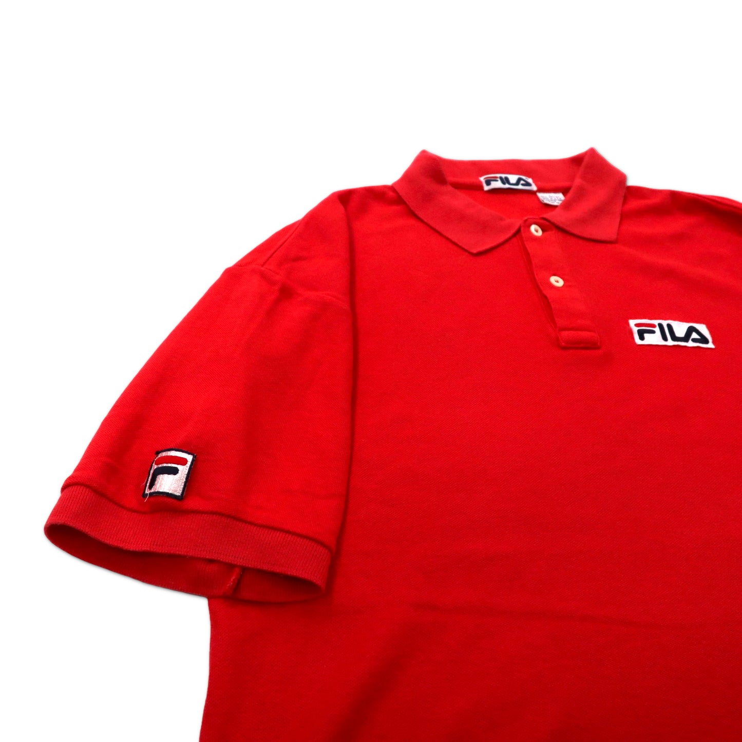 USA製 FILA 90年代 ビッグサイズ ポロシャツ L レッド コットン ワンポイントロゴ